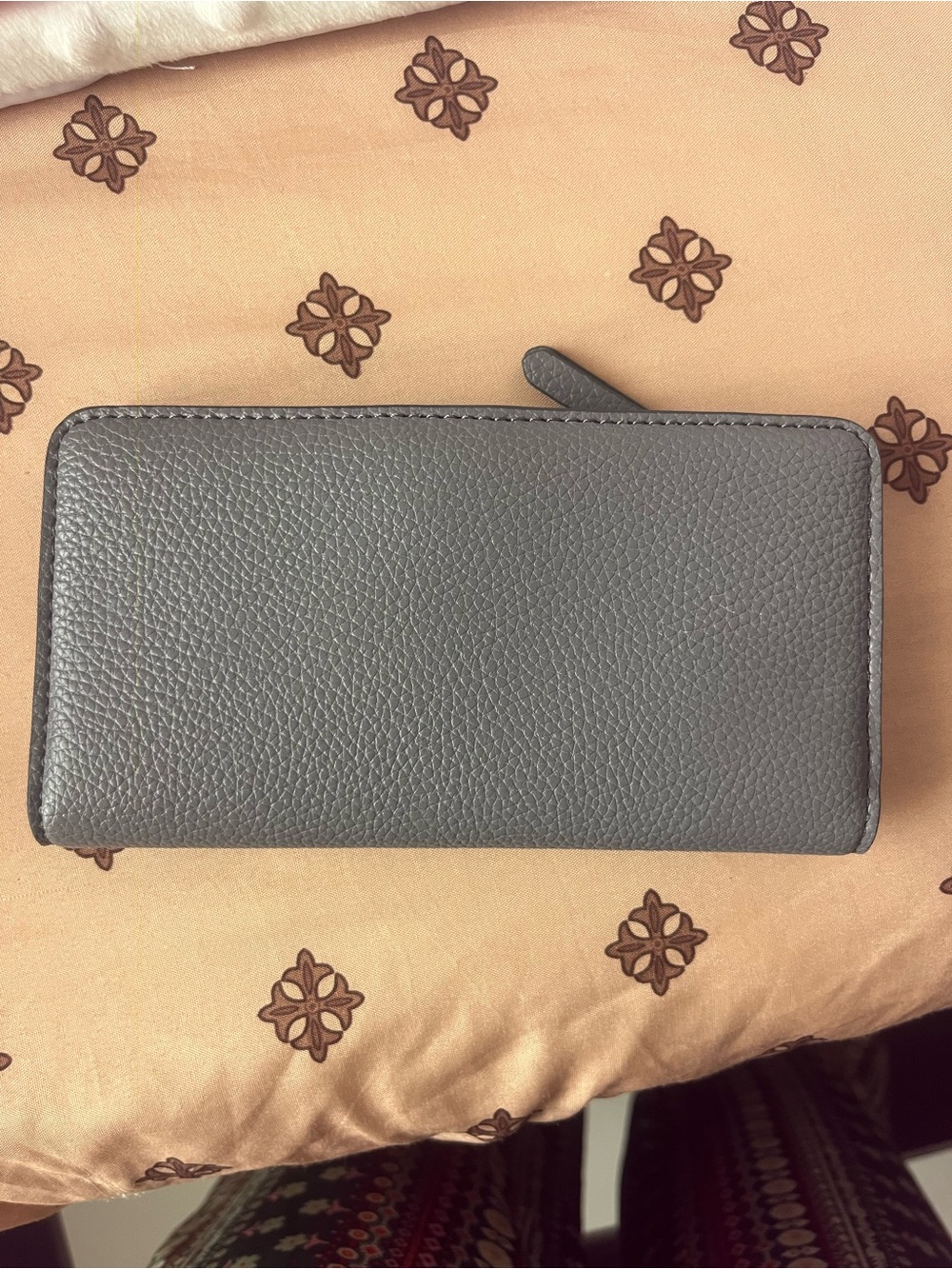 Vera Bradley Gray Pebbled Zip-Around Wallet